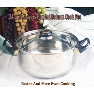 5 layers bonded bottom COOKING pot 24 cm 71024