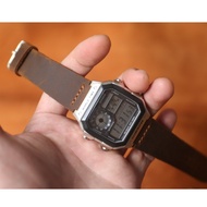 Casio AE1200, AE1300, F108WH, F216H Genuine Leather Leather Watch Strap Handmade Horse Brown