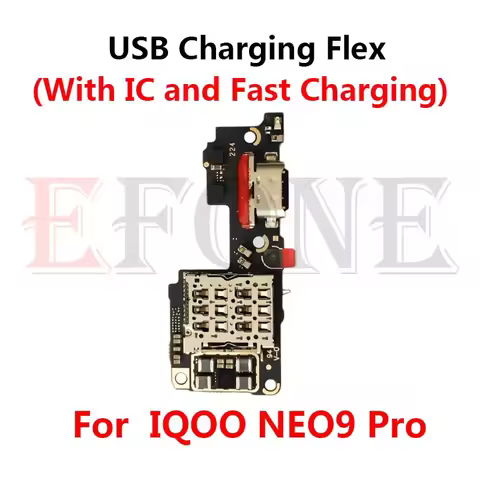 For Vivo iQOO 10 9 8 Neo9S Pro+ Neo 3 5 6 7 8 SE 9 5G Pro Plus USB Charging SIM Card Reader Slot Mic