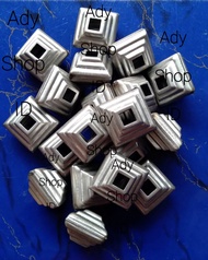 isi 20 pcs Ornamen pagar besi Aksesoris motif cincin piramid ukuran lobang besi nako virkan 12mm 14m