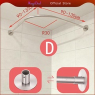MagiDeal Adjustable Shower Curtain Rail No Drilling Strong L Shaped Rod Pole for Drawing Room Clothi