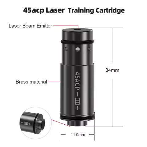45ACP Red Dot Laser Training Cartridge Dry Fire Tactical Bullet Trainer for Pistol Marksmanship
