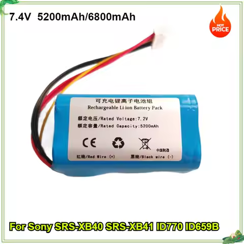 Speaker Battery 7.4V/5200mAh/6800mAh ID770 JD770B ID659B for Sony SRSXB40 SRSXB41 SRS-XB41 SRS-XB40