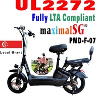 SG Product 48V 2 Seated 14 inch PMD-F-07 Singapore Product Electric Scooter escooter e-scooter LTA approved UL 2272 certified Very comfortable travelling in neighboring