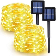 Solar LED String Light -, 8 modes, White/Warm white/Multicolor Copper wire flicker light - Suitable 