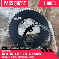 PASS QUEST BCD 110 ROTOR chainring 2X AERO Crankset Round double chainring 9-11speed Road bike Grave