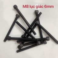 Bag of 5 countersunk hexagonal iron bolts in all sizes from 8mm15mm to 8mm150mm Thread pitch 1.25