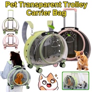 Beg Travel Kucing Troli / Beg Galas / Pet Cat Transparent Bag Trolley/Luggage Bagpack