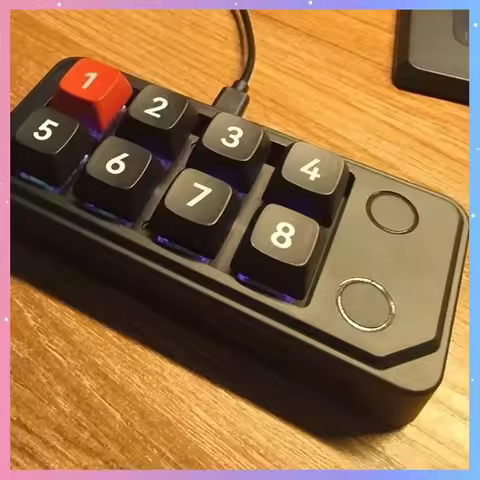 K815 Wired Macro Mechanical Keyboard 8keys 12-Lighting Effects Full Key Hot-Swap Support Macro Progr