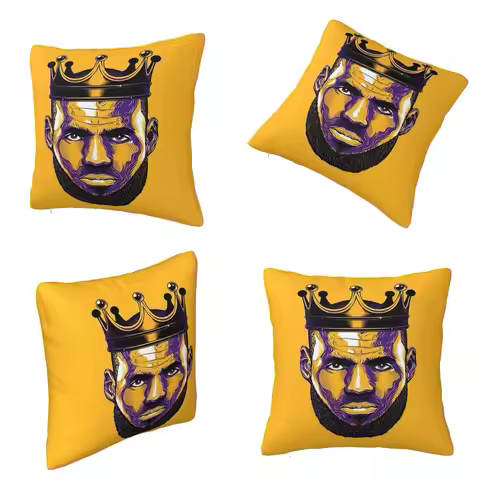 King Lebron James Square Pillowcase Cushion Cover Pillow Case Throw Pillow Cover for Home Sofa Livin