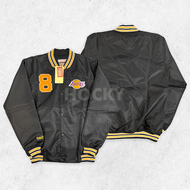 HOCKY Jaket Varsity Baseball Lakers 8 Ungu Full Bordir Taslan Casual Vintage Premium Terbaru