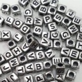 SILVER Alphabet Box Letter Mote / Weight 1 pound / Alphabet Beads / Abj