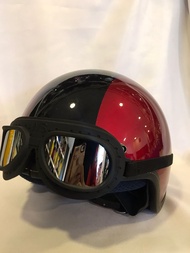 MVStar Helm bogo dewasa Cruiser Classic retro cowok cewek SNI helm motor bisa dengan Goggle Vespa Al