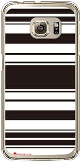 SECOND SKIN Moisture Stripe Black White (Soft TPU Clear) Design by Moisture/for Galaxy S6 Edge 404SC