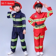 ✘◘Fireman Sam Police Uniform Halloween Costume for Kids Cosplay Firefighter Army Suit Baby Girl Boy