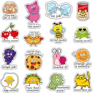 56pcs Mixed English Inspirational Cartoon Sticker Good Job Excellent Cute Animal Stickers Funny Punn