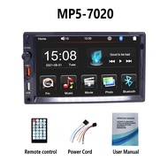 7 นิ้ว 2 Din 7020เครื่องเสียงรถยนต์ HD วิทยุติดรถยนต์ Bluetooth FM MP5 เครื่องเล่นมัลติมีเดียหน้าจอส