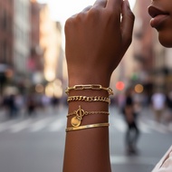 4Pcs Hiphop Bracelet for Woman Set Fashion Wristband Gift Jewelry