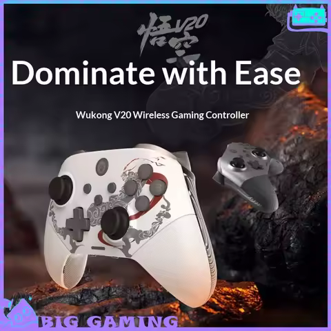 Wooking V10 V20 Game Handle Tri-Mode Dual Hall Electromagnetic Joystick Rgb Steam Switch2 For Genshi