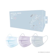 【台歐】Hello Kitty 聯名款平面經典質感壓紋成人醫療口罩-藍紫系三色組合*30片/盒*2盒-摩達客推薦_廠商直送