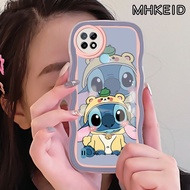 MHKEID Casing Ponsel untuk Realme C21 C21Y C25Y C15 C20 C20A C11 2021 C11 2020 Narzo 50i Case indah Stitch modis desain batas HP lembut bening Kesing ponsel cangkang perlindungan lensa kamera transparan  Softcase silikon Casing