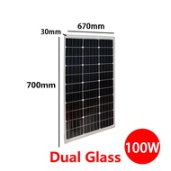 Class A  JINKO แผงโซล่าเซลล์ 200w 24V  Dual Glass Solar Panel Monocrystalline แผงโซลาร์เซลล์ เพื่อตอ