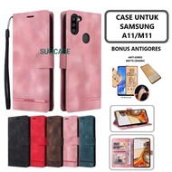 Casing hp SAMSUNG A11 M11 model flip dompet softcase premium ada tali dan dapat anti gores Cover