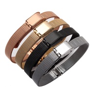 Small Milan Mesh Stainless Steel 8mm 10mm 12mm Watchband For Fossil Child Gril's Bracelet Straps Silver Gold Rosegold Black