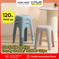 Citylife Plastic Stool Simple Chair Stackable Stool Living Room Dining Stool Sturdy Chair Stool(Bear