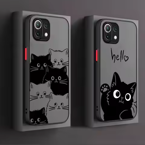 Cute Cartoon Black Cat Case for Xiaomi Mi 12X Xiaomi 12 12T Pro X3 Pro C40 Poco X3 11T Pro X4 X5 NFC