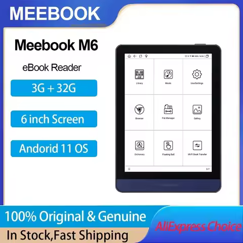 Original Meebook M6 E-book Reader 6 inch E-ink 300PPI Screen Ereader with Dual Color Frontlight 3G/3