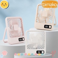 TAMAKO Desk Fan, Small 7H Timing Table Fan,  Quiet USB Rechargeable 5 Speed Cooling Fan Offices