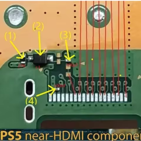 5-50sets For PlayStation 5 PS5 Near-HDMI Port Connector C1(A6) Diode 27K Resistor 100PF 100NF Capaci