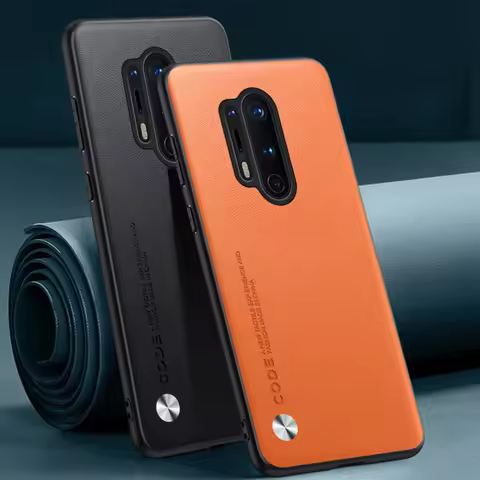 Luxury PU Leather Case For OnePlus 8 Pro 8Pro Back Cover Matte Silicone Shockproof Full Protection P
