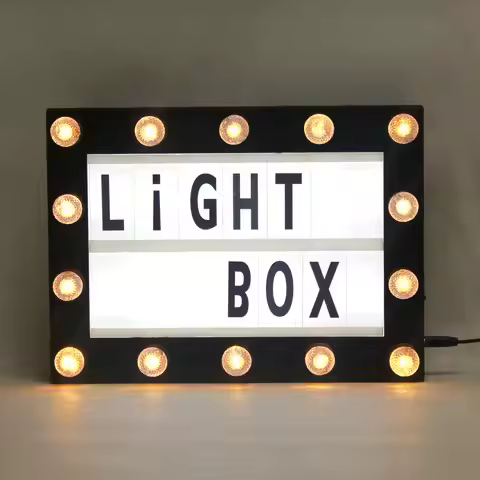 12 x 8 inches LED Cinema Light Box with 14 Marquee Lamp and 200 Letters Light Up Sign