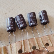 Elco Capacitor 220uF 25V - Elko 220uf 25v Brown, Durable, High Capacity, Electrolytic Design