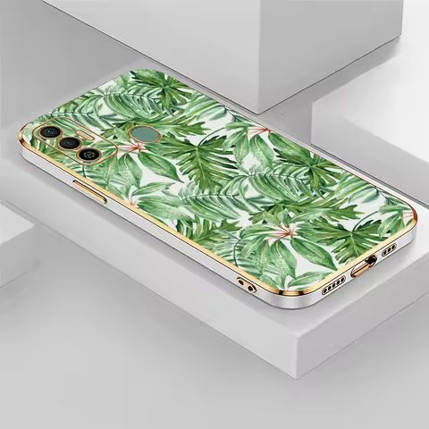 Silicone Plating Phone Case For Infinix Tecno Spark 20 20C 8C 7T 5 Air 6 Go 2024 7 8 10 Pro Green Le