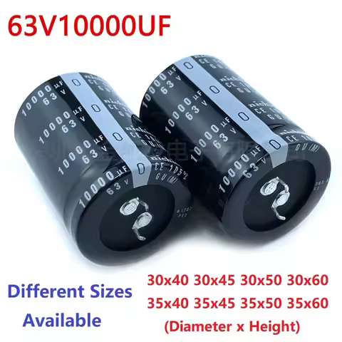 2Pcs/Lot Japan Nichicon/NCC 10000uF 63V 63v10000uF 30x40/45/50/60 35x40/45/50/60 Snap-in PSU Capacit