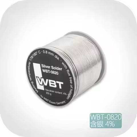 10m Realistic German WBT-0820 Silver Solder Wire With Silver Content Of 4% Wire Diameter Of 0.8mm Fo