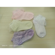 UNGU A75 LACE socks for girls PG TK - plain soft white pink purple yellow