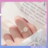Fashion Daisy Flower Finger Ring S925 Silver Ring Female Korean Version Mori Silver Gold-plated for Women Hello Girl Jewelry