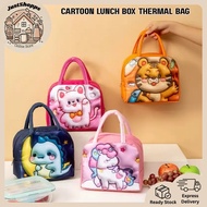 3D Cartoon Lunch Box Thermal Bag Insulation Bag Thickned Handheld Waterproof Storage Bag 卡通保温饭盒袋
