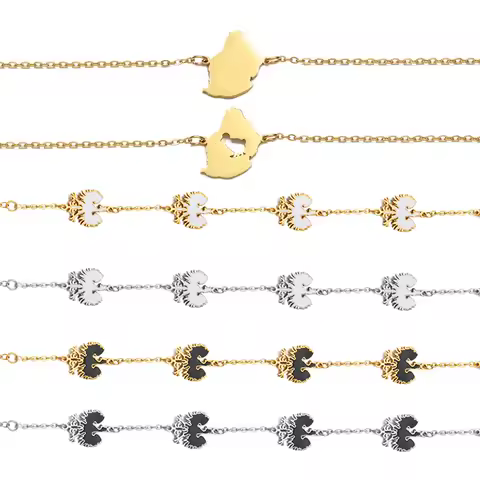 1 Piece Mauritius Duck Dodo Map Polish Eagle Poland Bracelet Bangle For Woman Girls Stainless Steel 