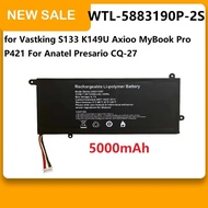 ZRTZ 5000mAh WTL-5883190P-2S Battery for Vastking S133 K149U Axioo MyBook Pro P421 For Anatel Presar