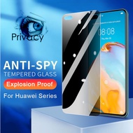 Anti Glare Peep Tempered Glass For Huawei P50 P40 P30 P20 Lite Nova 10 9 8i 7i 7 SE 5T 3i Y90 Y70 Honor 8X Y9a Y7a Y7 Pro Y9 Prime 2019 Y8P Y7P Y6P Y5P Y9s Y6s Privacy Screen Protector