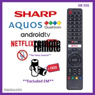 Sharp Android TV Remote Control GB326WJSA Sharp Smart Android TV Remote Youtube Netflix
