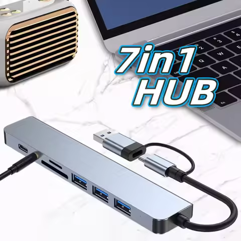 USB HUB Type C HUB USB 3.0 USB 2.0 TF / SD 5 Port Multi Splitter OTG For Lenovo HUAWEI Xiaomi Alumin