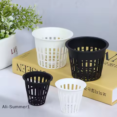 【E】10Pcs 2Inch3 Inch Grow Orchids Hydroponics Plastic Cups Planting Mesh Pot Soilless Net Basket Slo
