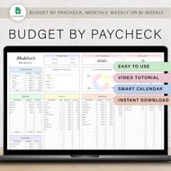 Digital Planner, Budget By Paycheck Budget Spreadsheet Financial Planner Template Google Sheets Mont