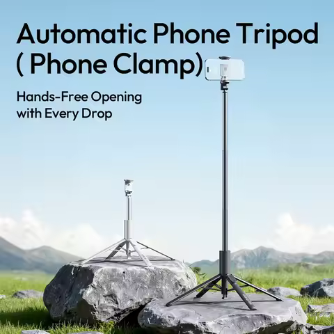 Ulanzi MT86 Automatic Phone Tripod with Phone Clamp Portable Selfie Stick for Smartphone Outdoor Tra